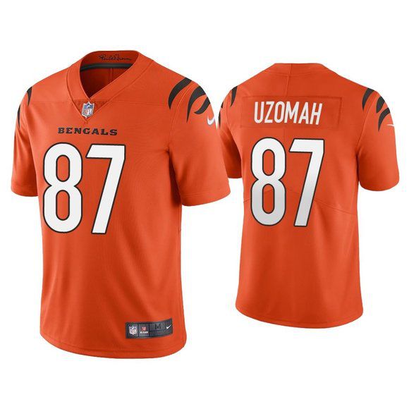 Men Cincinnati Bengals 87 C.J. Uzomah Nike Orange Game NFL Jersey